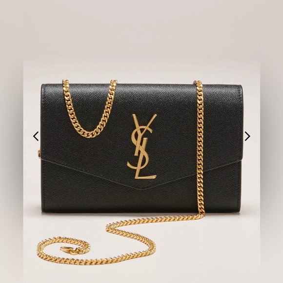 Saint Laurent Uptown Pebbled Leather Pouch